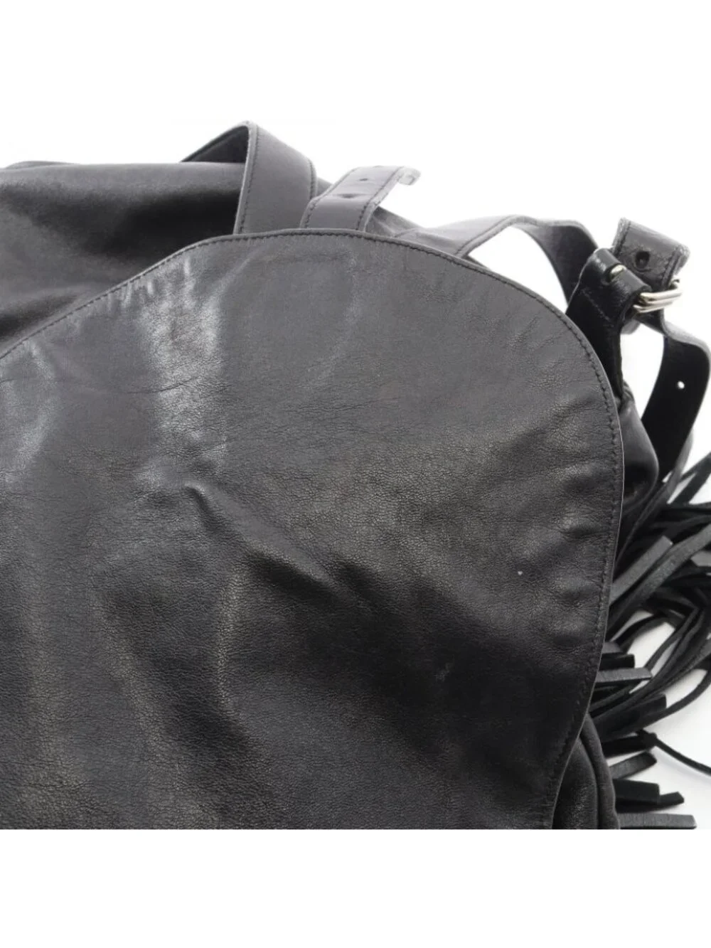 Saint Laurent Paris Backpack Festival Fringe Black Leather